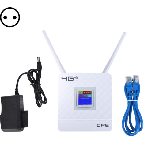 Routeur CPU portable 4G WIFI FDD TDD LTE WCDMA GSM Antenne externe Emplacement pour carte SIM Port sans fil Wan/Lan Routeur 100‑240V Prise EU