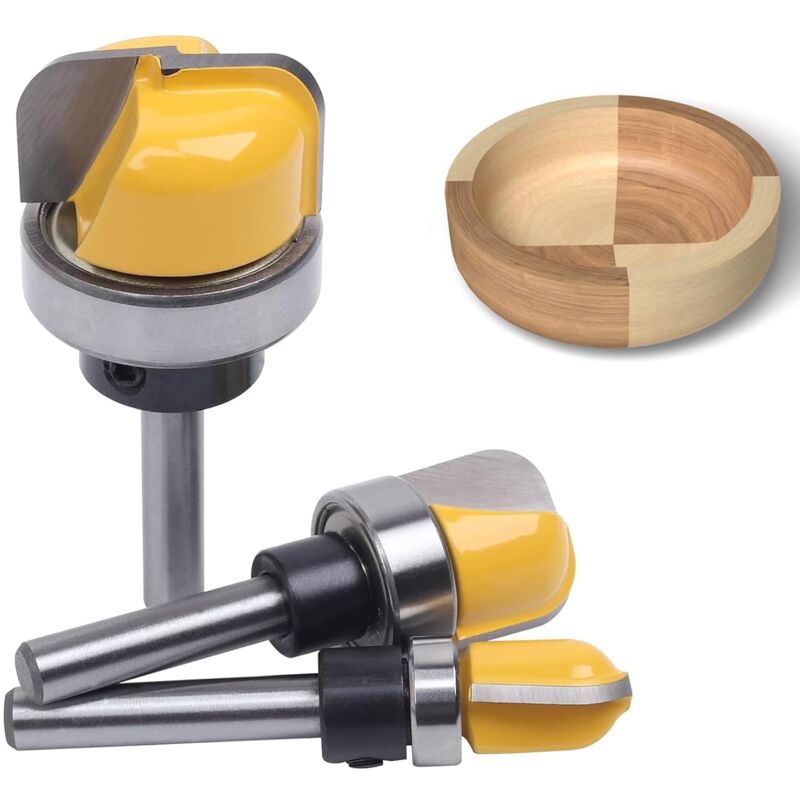 Routeur de gravure de bol et de plaque, ensemble de routeurs de gabarit de bol et de plateau à tige de 3 1/4 pouces avec roulements à billes, conçu