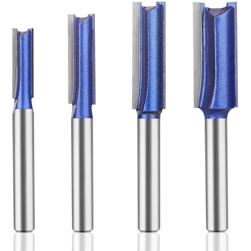 Routeur droit professionnel à double cannelure, tige de 1/4 de pouce, ensemble de routeurs de coupe affleurants, diamètres de coupe de 1/4 de pouce,