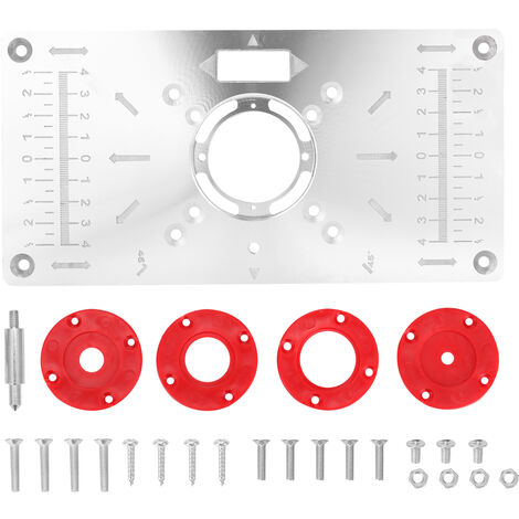 Table de toupie en alliage d'aluminium Insertion de plaque Tondeuse Gravure Machine-outil Bancs de menuiserie Compatible uniquement avec Bosch GKF550 et Makita RT0700C