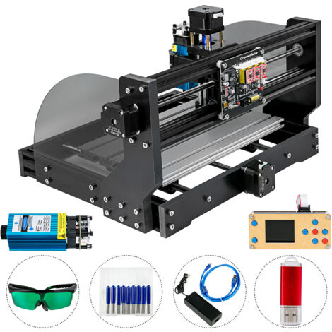 Routeur Mophorn CNC 3018 Pro 300 × 180 × 45 mm Graveur laser 5,5 W Contrôle GRBL Mini fraiseuse 3 axes pour plastique, acrylique, PVC, bois