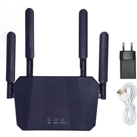 Routeur sans fil 4G LTE haut débit 300Mbps, point d'accès mobile WiFi avec fente pour carte SIM 100-240V