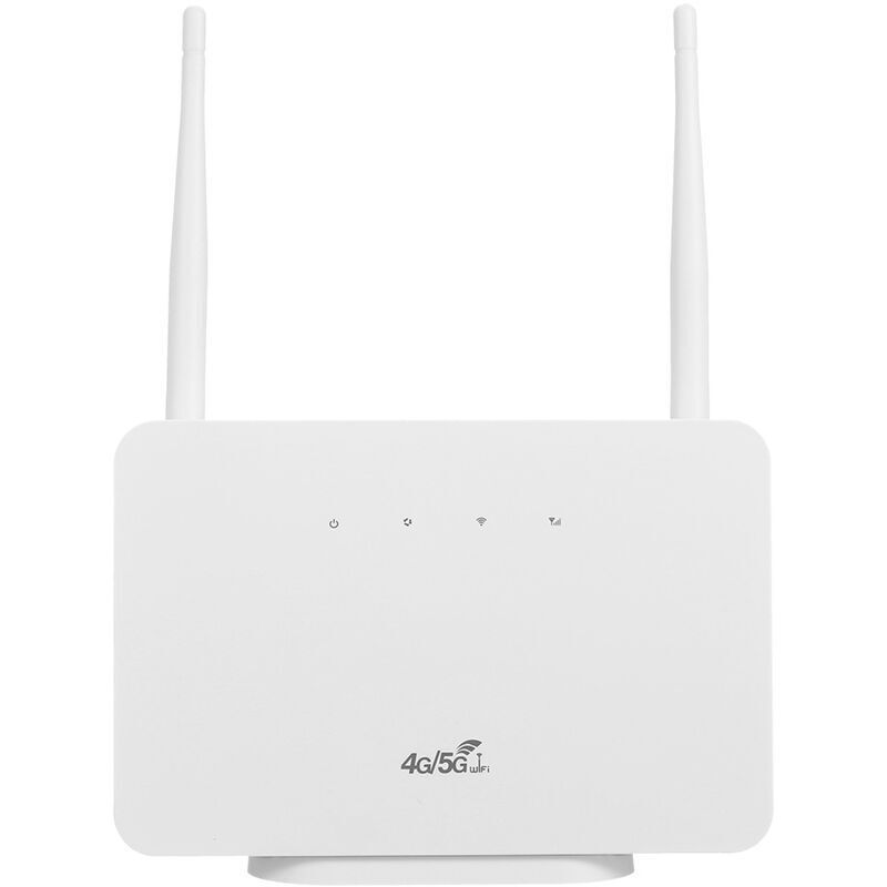 Routeur sans fil 4G routeur LTE CPE routeur sans fil 300 Mbps avec 2 antennes externes a gain eleve fente pour carte SIM Version europeenne, Blanc,