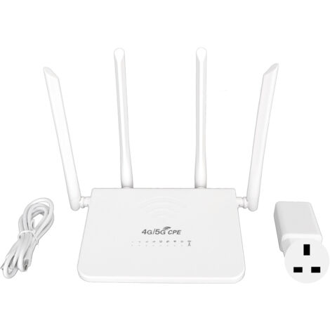 Routeur WiFi 4G 300Mbps, Slot Carte SIM, 4 Antennes, 20 Utilisateurs, Hotspot Mobile Type C, Prise UK, Europe 100‑240V