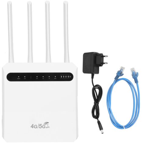 Routeur WiFi 4G 600 Mbps, emplacement pour carte SIM standard, 4 antennes, compatible avec 20 appareils, point d'accès WiFi mobile pour l'Europe, prise UE 100-240 V