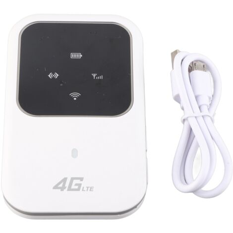 Routeur WiFi 4G LTE Portable Mini 150 Mbps, Support B1/3/5/8/38/39/40/41, M80 Blanc
