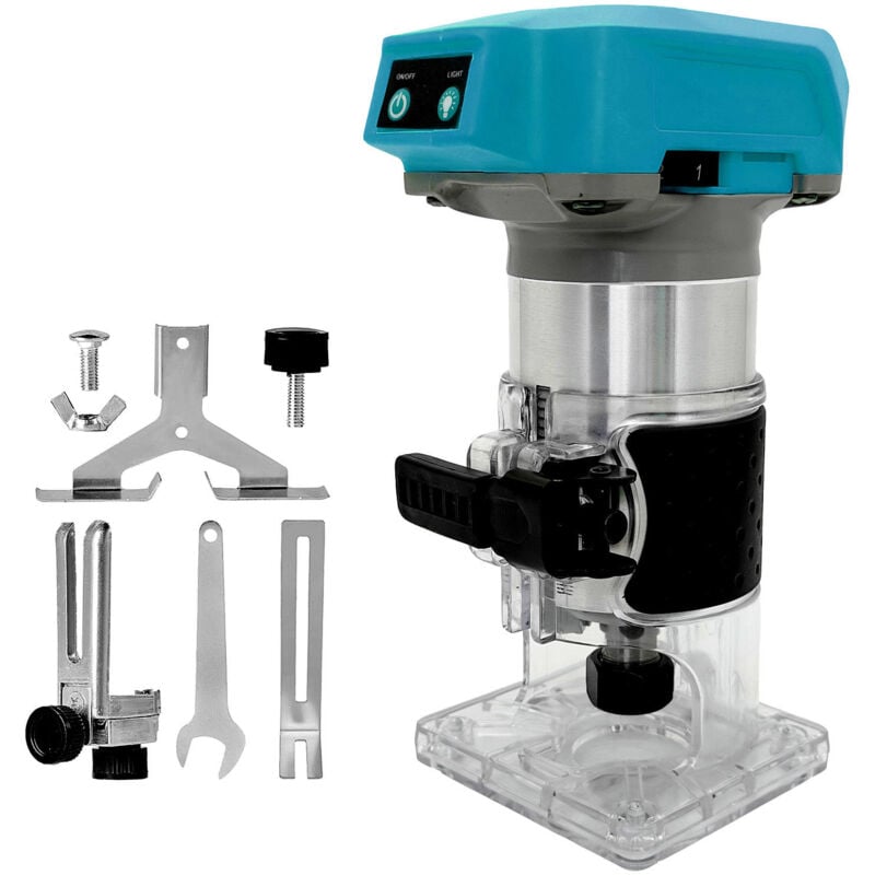 Teetok - Routeurs, Défonceuse sans fil, Défonceuse portative sans balais, Défonceuse compacte pour rainurage, coupe, pince de serrage 1/4', 6