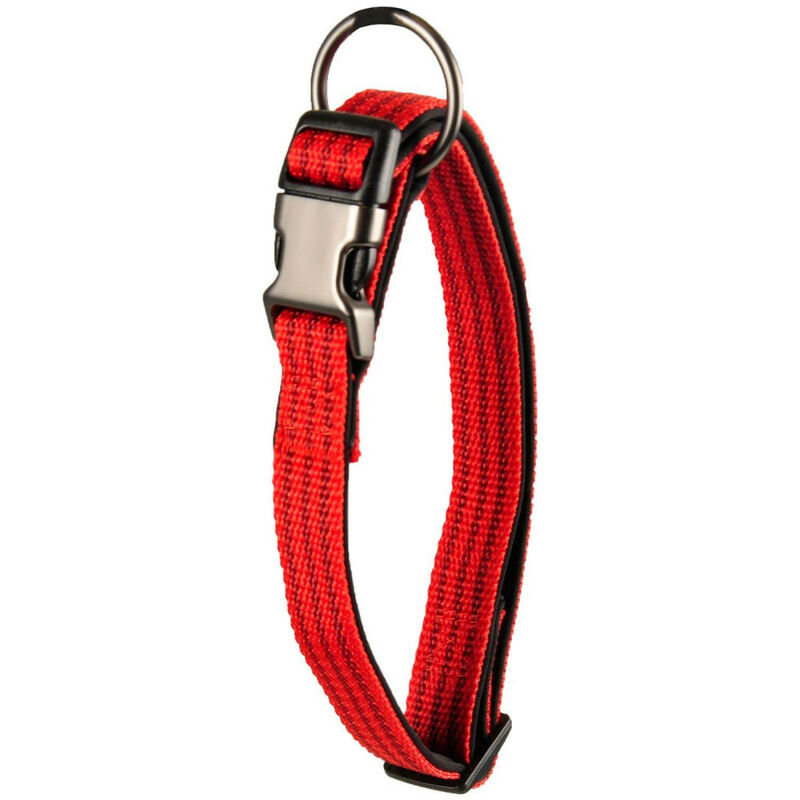 Collier Jannu rouge réglable de 20 à 35 cm 10 mm. taille S. pour chien