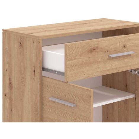 Rovere - Mobile Multiuso Minimalista - 80,5x33x80,5 cm - 2 Ante e Cassetto