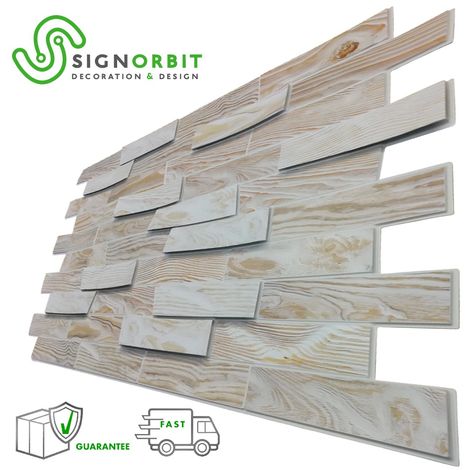 ROVERE SBIANCATO - Pannello parete in PVC finto legno effetto 3D copri muffa 98x48cm 2 Pz 1Mq | 10 Mq