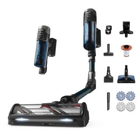 Rowenta – Aspirateur balai laveur sans fil 150 AW – Autonomie 60 min – Technologie Aerospin pour nettoyage simultané – Puissance 380 W