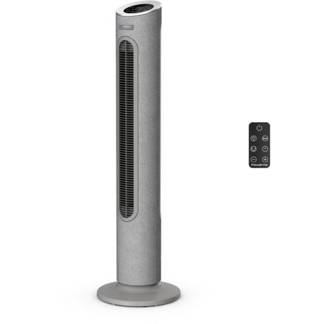 Rowenta Eole Home VU6980F0 - Ventilatore a torre a bassa velocità, a risparmio energetico, 7 velocità/3 modalità, timer, telecomando, grigio, VU6980F0