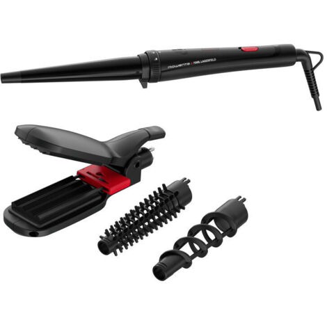 Rowenta Infinite Looks CF422L Rizador de pelo Caliente Negro, Rosa 48 W