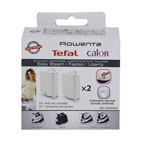Rowenta – Lot de 2 cartouches anti-calcaire pour centrale vapeur – Prolonge la durée de vie – Prévention calcaire – Fonctionnement optimal