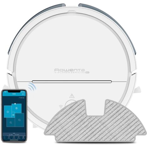 Rowenta RR7877 X-Plorer Serie 120 AI Robot Aspirapolvere Lavapavimenti con Mappatura Precisa, Tecnologia Laser, 2700Pa, Autonomia 2 Ore, Pulizia 4 in 1, Modalità Eco, App Dedicata, Bianco