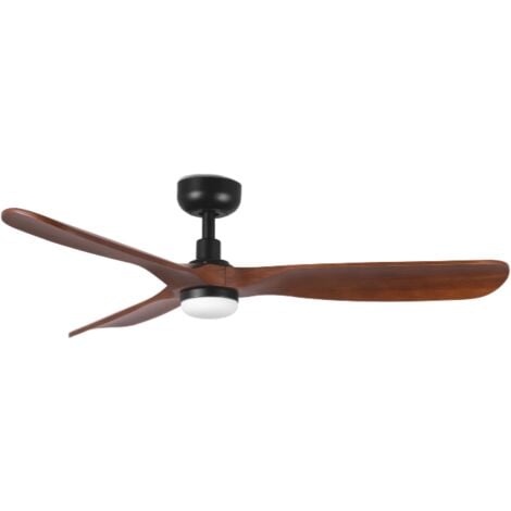 ROWIND Ventilador de Techo Negro/Nogal Oscuro con Luz Ø120 cm