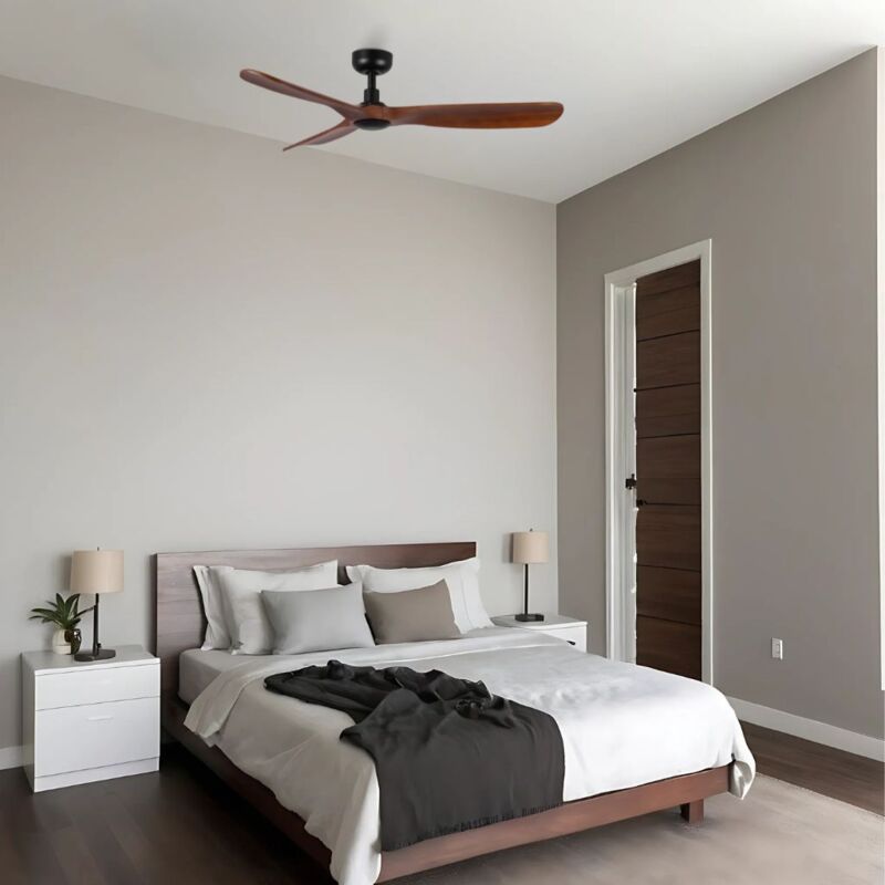 Ventyly - rowind Ventilateur de Plafond Noir/Noyer Foncé Ø120 cm