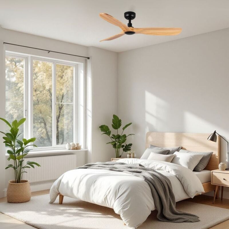 Ventyly - rowind Ventilateur de Plafond Noir/Pin Ø120 cm