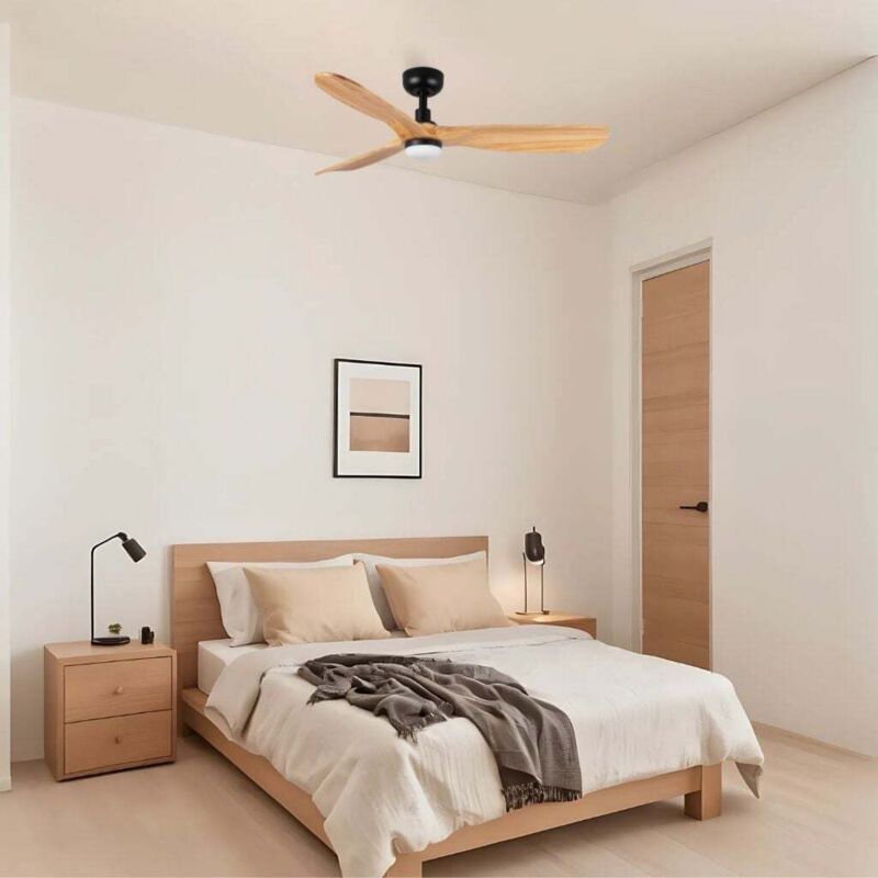 Ventyly - rowind Ventilateur de Plafond Noir/Pin avec Lumière Ø120 cm