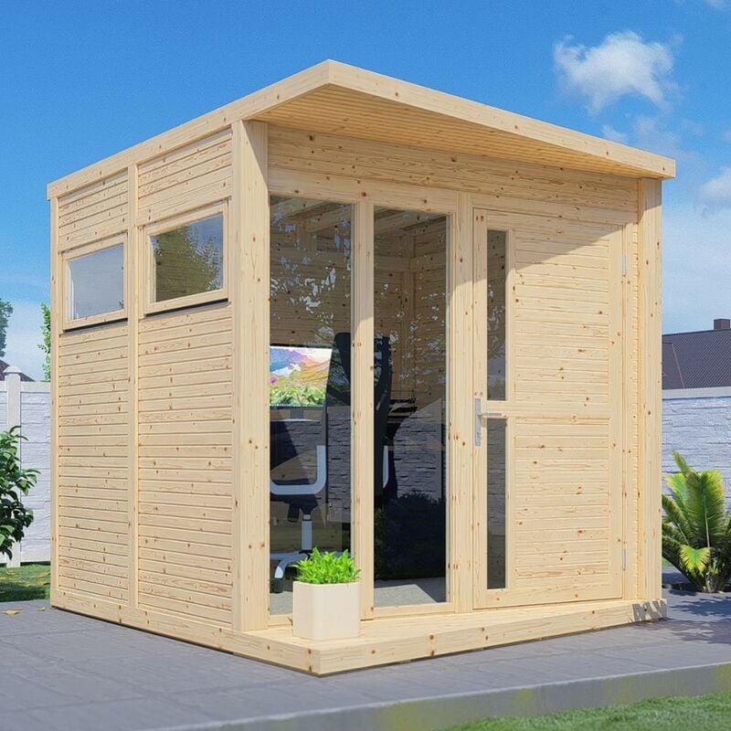 Bertilo Garden Concept Home Office Studio Wooden Summer House Natural - Rowlinson