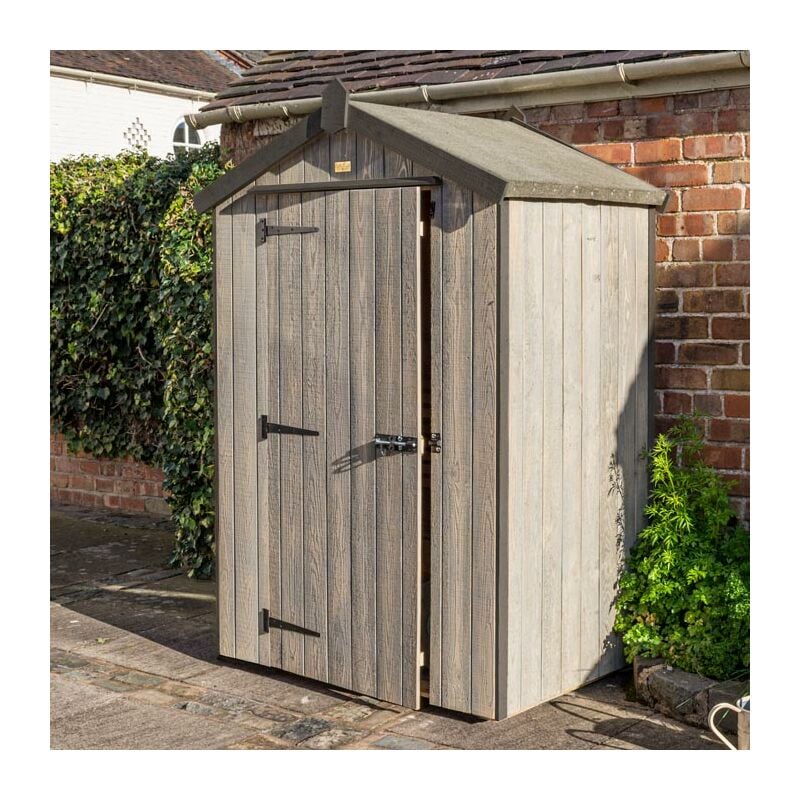 4 x 3 Feet Heritage Shed with Dark Grey Trim - L97.5 x W131 x H195.5 cm