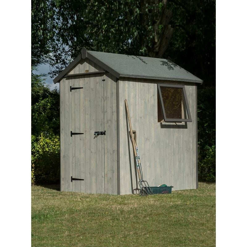 6 x 4 Feet Heritage Shed with Dark Grey Trim - L189 x W140 x H214 cm