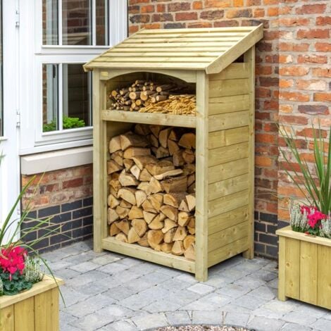 ROWLINSON Premium Heritage Single Log Store - Timber - L71 x W112 x H170 cm