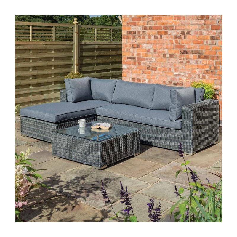 Vienna Lounger Set Grey Weave - Rowlinson