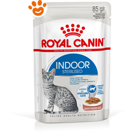 Royal Canin Cat Indoor Sterilised in Salsa  - Royal Canin Cat Indoor Sterilised in Salsa - Bustina Da 85 Gr