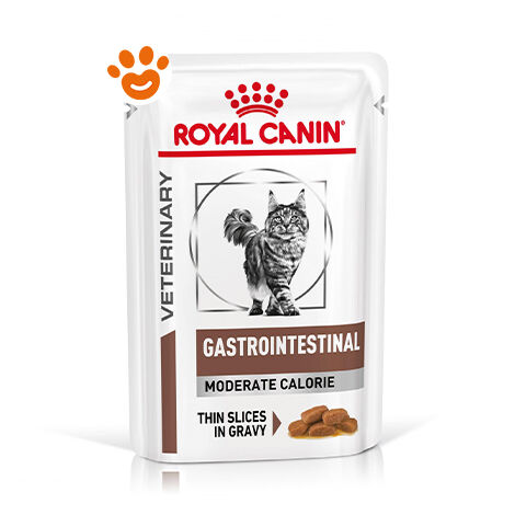 Royal Canin Cat Veterinary Diet Gastrointestinal Moderate Calorie  - Royal Canin Cat Veterinary Diet Gastrointestinal Moderate Calorie - Bustina Da 85 Gr