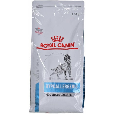 ROYAL CANIN Royal Canin - Croquettes Veterinary Diet Hypoallergenic Moderate Calorie pour Chiens - Sac De 1,5 Kg (3182550940269)