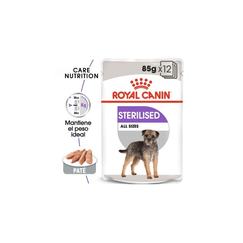 

Sterilised comida húmeda para perro adulto esterilizado Pack 12 x Bolsa de 85 gr - Royal Canin