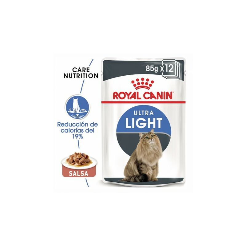 

Ultra Light comida húmeda en salsa para el control de peso en gato adulto Pack 12 x Bolsa de 85 gr - Royal Canin