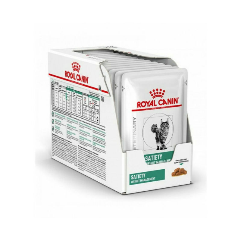 Royal Canin Veterinary Diet Satiety Support Weight Management Pour Chats Eminces 12 Sachets 85 G