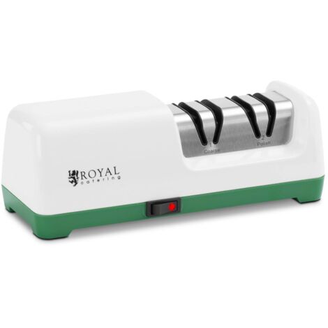 Royal Catering – Aiguiseur électrique pour couteaux – 20 W – Affûtage grossier et polissage – Pour lames en céramique et métal