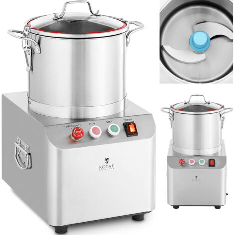 Royal Catering – Cutter de cuisine 10L – Puissance 1 100 W – Vitesse 1400 tr/min – Acier inoxydable pour nettoyage facile – Pour viande et légumes