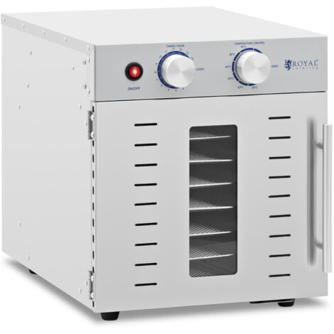Royal Catering – Déshydrateur alimentaire professionnel 8 grilles en acier inoxydable – 800W – Température 30-90°C – Minuterie 0-15h – Pour fruits, légumes, viande