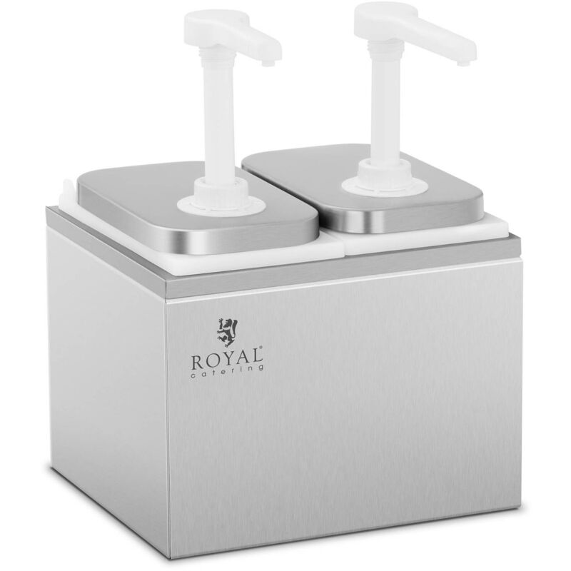 Royal Catering - Dispenser Per Salse Dosatore Dosatori In Acciaio Inox 2 Pompe Erogazione 2 x 2L