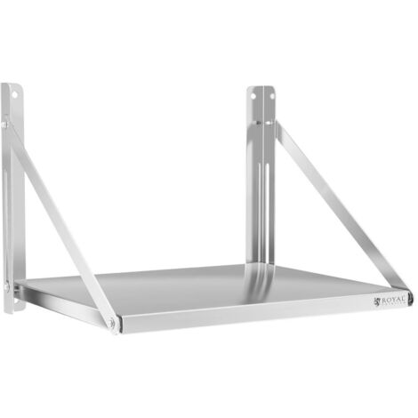 Royal Catering – Étagère murale pliable 60x45 cm en acier inoxydable – Charge maximale 40 kg – Installation facile pour cuisine et restaurant