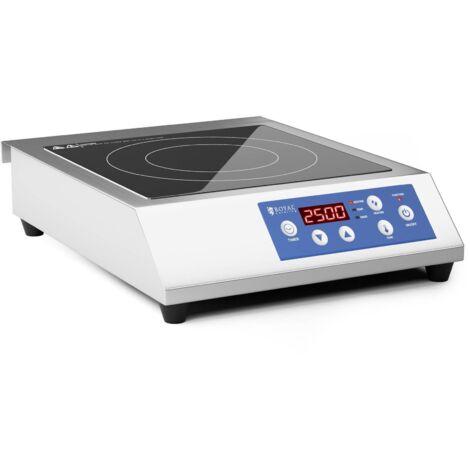 Royal Catering – Plaque induction réglable 1 foyer 28 cm – Puissance 3500 W – Écran LED – Acier inoxydable et vitrocéramique