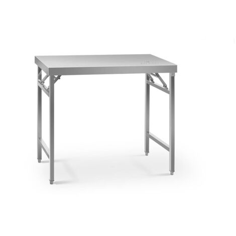 Royal Catering – Table de travail pliante 60 x 100 cm – Acier inoxydable – Charge maximale 200 kg – Rangement compact pour cuisines professionnelles