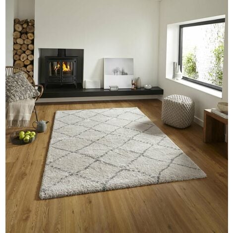 THINK RUGS Cream Grey 120cm x 170cm Rectangle