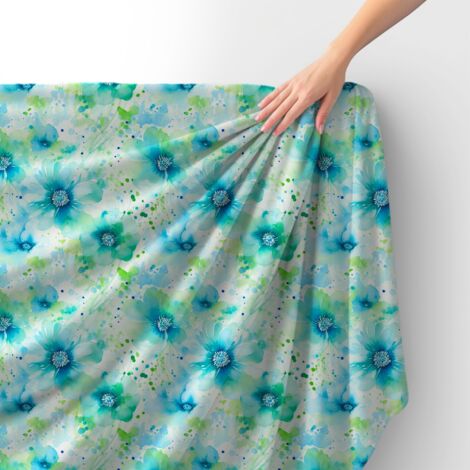 Royal Samt Stoff Polyester Zum Nähen - Motiv Blumen - RDX2123