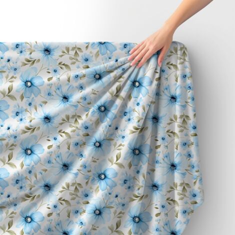 Royal Samt Stoff Polyester Zum Nähen - Motiv Blumen - RDX2192
