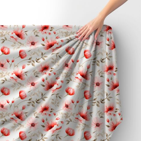 Royal Samt Stoff Polyester Zum Nähen - Motiv Blumen - RDX2663
