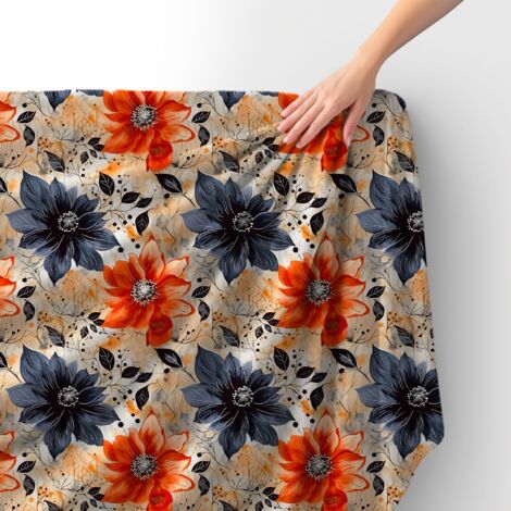 Royal Samt Stoff Polyester Zum Nähen - Motiv Blumen - RDX2735