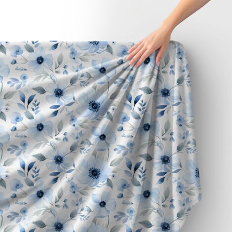 Royal Samt Stoff Polyester Zum Nähen - Motiv Blumen - RDX2756