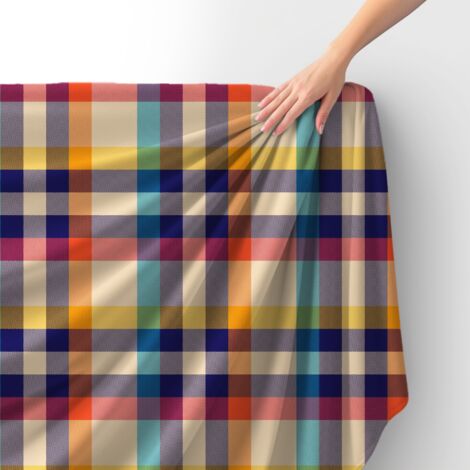 Royal Samt Stoff Polyester Zum Nähen - Motiv farbig kariert