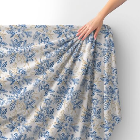Royal Samt Stoff Polyester Zum Nähen - Motiv florale Weihnachtsmittelstücke