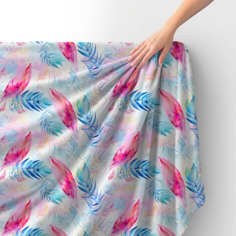Royal Samt Stoff Polyester Zum Nähen - Motiv Gefieder - RDX2391